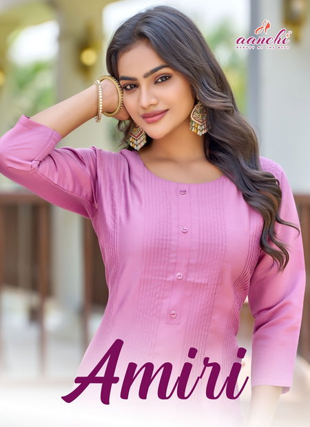 Amiri By Aanchi Roman Silk Straight Cut Fancy Pintex Kurti Orders In India
